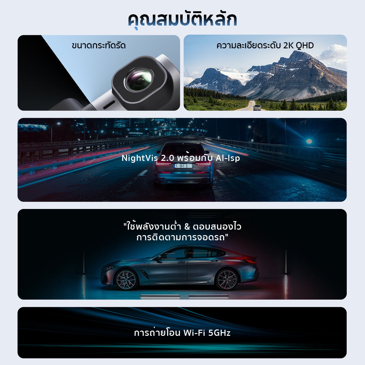 DDPAI MINI 2X Dash Cam 2K HD กล้องติดรถยนต์ การถ่ายโอน Wi-Fi 5GHz กล้องติดรถยนต์อัจฉริยะ AI ISP Night Vision