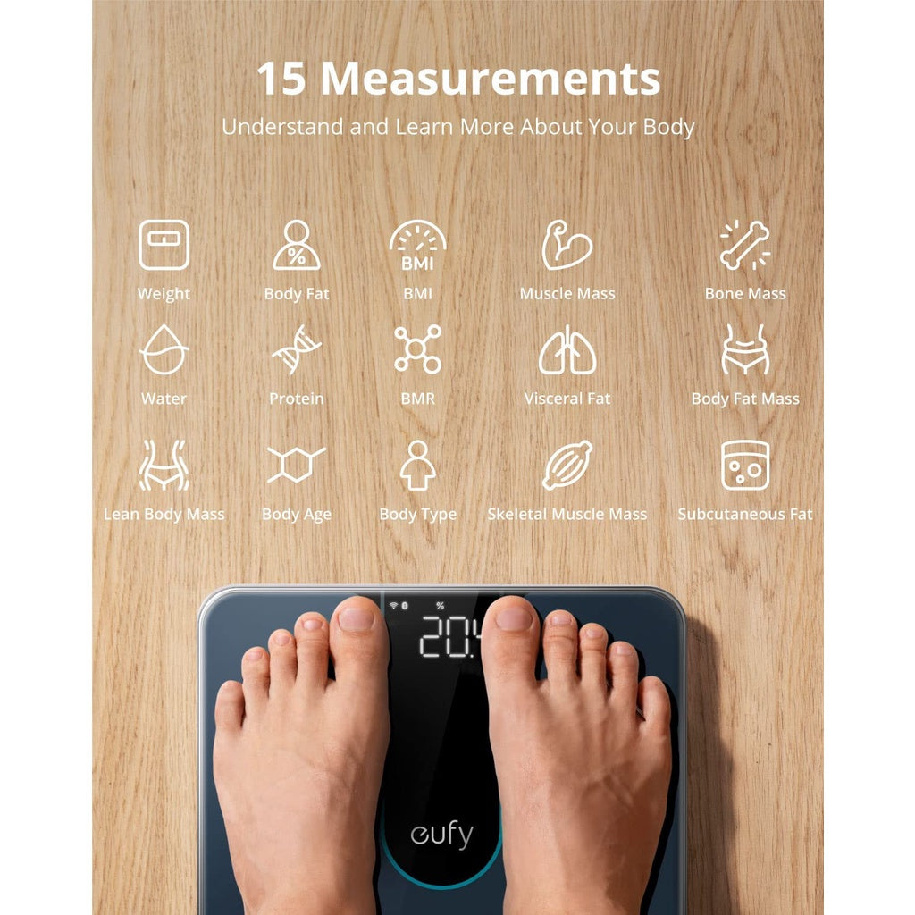 Anker Eufy Smart Scale P2 เครื่องชั่งน้ำหนัก วัดค่าสุขภาพ 15 รายการ ฟังก์ชั่นโมเดล 3D ซิงค์ข้อมูล App T9148