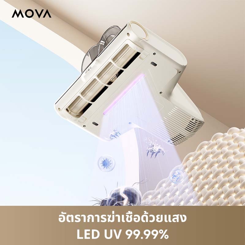 MOVA D20 Mite Remover เครื่องกําจัดไรฝุ่น | แรงดูด16000pa |อัตราการฆ่าเชื้อถึง 99.99%ด้วย LED UV