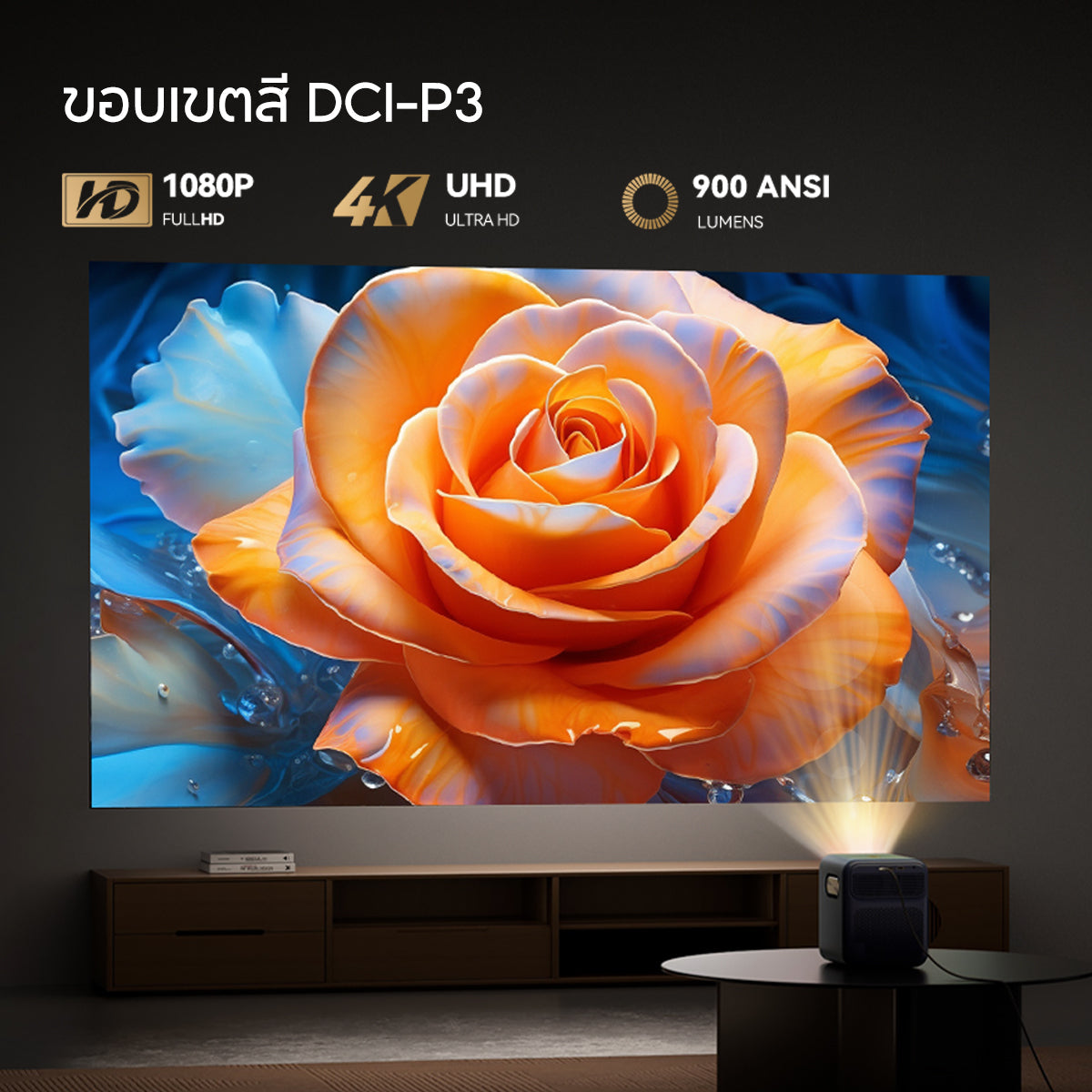 Wanbo Mozart 1 Pro 900 ANSI Projector Netflix 1080P โปรเจคเตอร์ พกพา Android 11.0 ASA 3.0