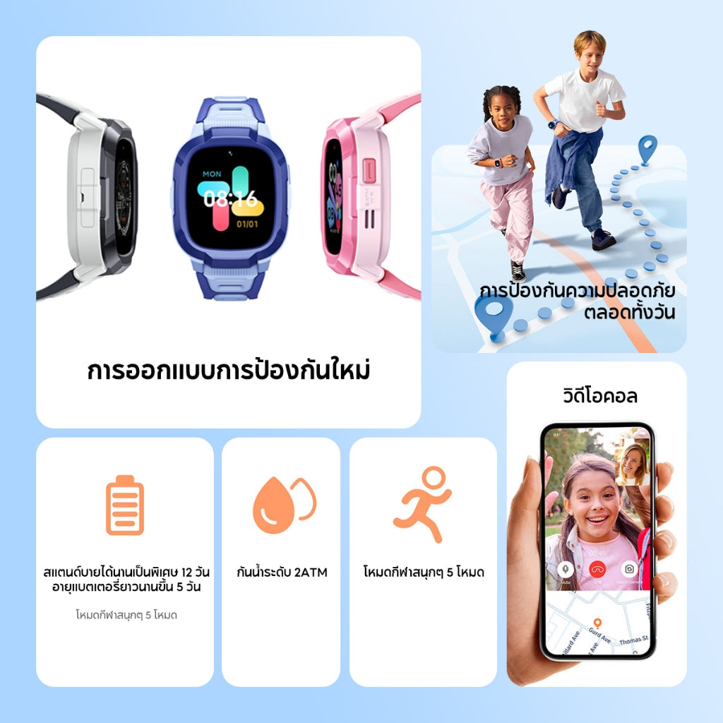 Mibro Watch Phone P6 นาฬิกาโทรศัพท์ เด็ก วิดีโอคอล ถ่ายรูป โทร GPS 4G watch นาฬิกากันเด็กหาย ติดตาม ประกัน1ปี