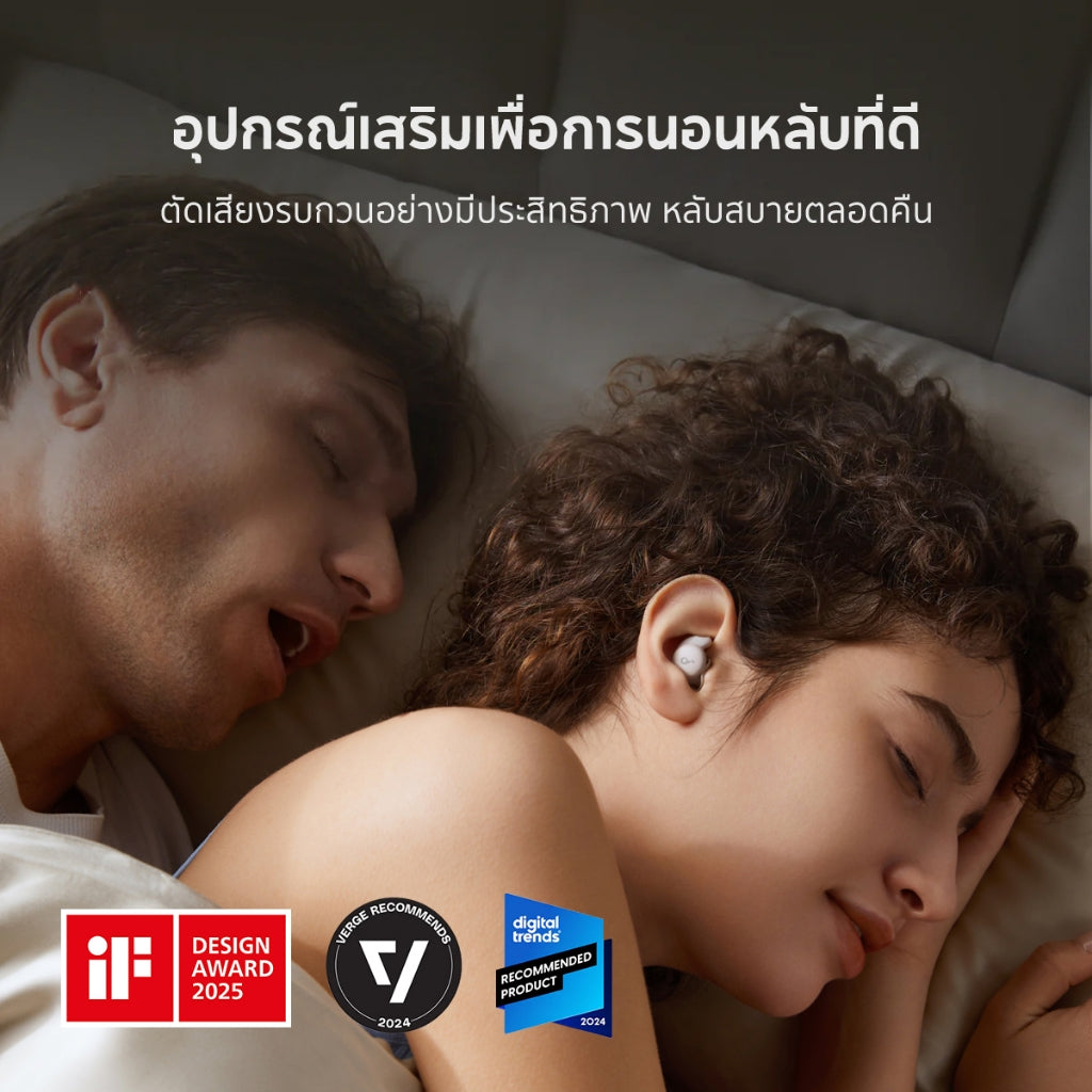 Soundcore Sleep A20 หูฟังบลูทูธ จุกหูฟังซิลิโคน หูฟังตัดเสียงรบกวนขณะนอนหลับ ทดสอบการนอน หูฟังไร้สาย