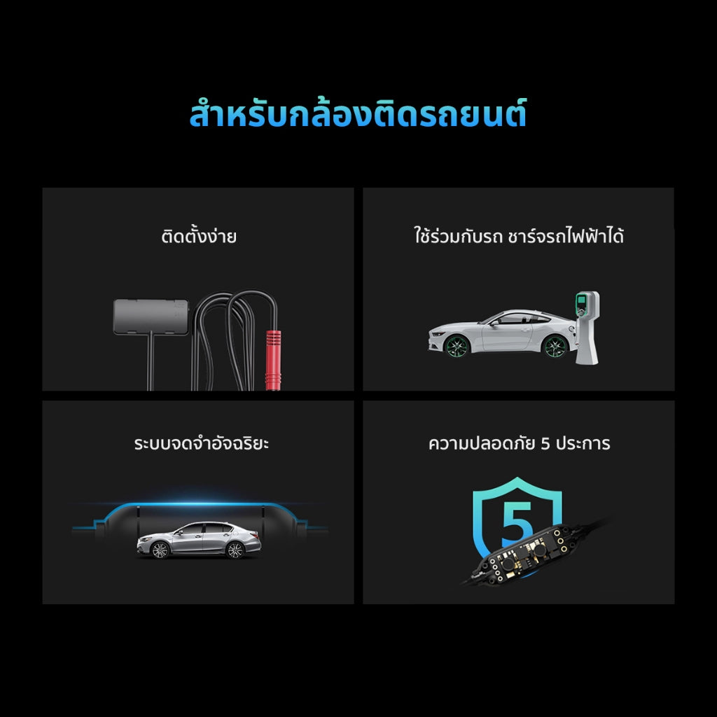DDPAI OBD Intelligent Hardwire Kit 24H Parking Monitoring (Type-C) สายต่อตรงเพื่อบันทึกตอนจอด รองรับรุ่น N1 Dual/ N3 Pro