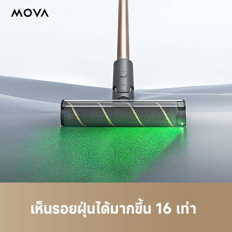 MOVA S3 Detect Cordless Stick Vacuum เครื่องดูดฝุ่นแบบด้ามจับไร้สาย|ใช้แสงสีเขียวเห็นรอยฝุ่นได้มากขึ้น16 เท่า