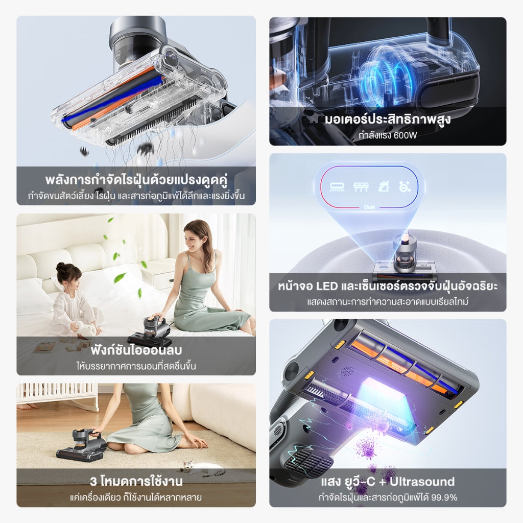 JIMMY BX7 Double Brushroll Anti-mite Vacuum Cleaner เครื่องดูดไรฝุ่น / แปรงม้วนคู่ / ออกแบบมาสำหรับบ้านที่มีสัตว์เลี้ยง