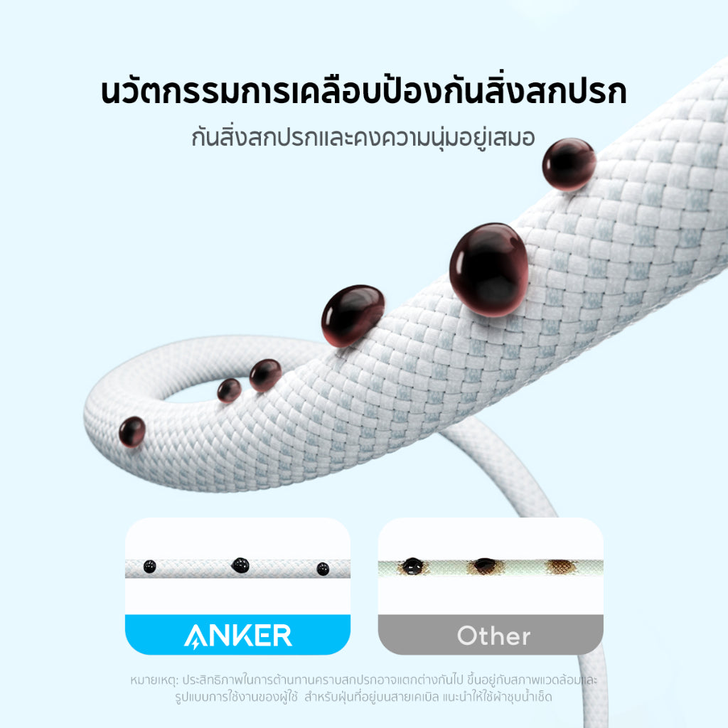 Anker Zolo Type C to C Cable 240W USB-C สายชาร์จเร็ว Dirt-Free ชาร์จเร็ว for iPhone 16 Series iPad MacBook Laptop