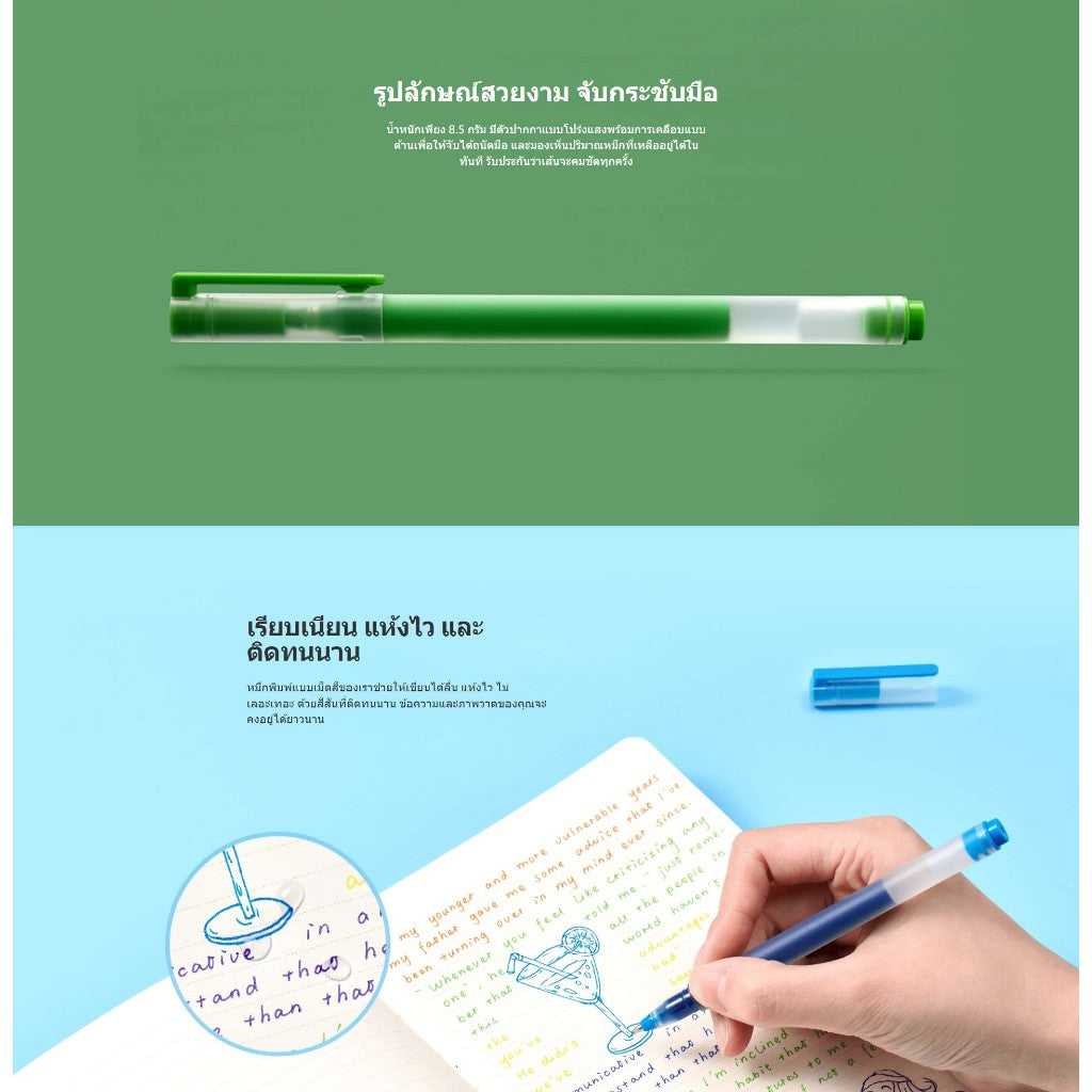 Xiaomi High-capacity Gel Pen(5-Pack) ปากกาเจล ปากกาลูกลื่น 0.5 มม. น้ำหมึกเยอะ เขียนง่าย แห้งไว 5 สี