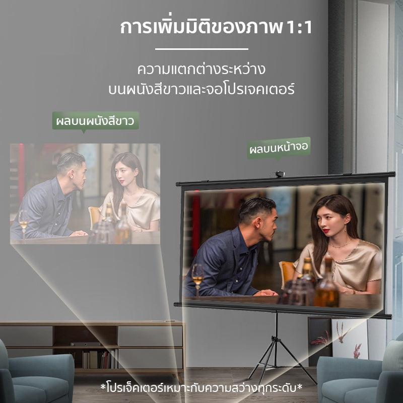 Wanbo Projector Screen จอโปรเจคเตอร์ จอรับภาพ 4K แบบตั้งพื้น แขวนผนัง