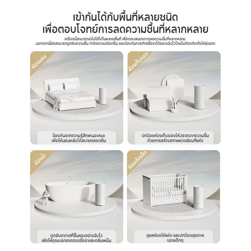 Xiaomi Smart Dehumidifier 22L เครื่องลดความชื้นอัจฉริยะ ถังน้ำ 4.5 ลิตร โหมดกำจัดความชื้น 3 รูปแบบ เสียงเบา 35.5dB