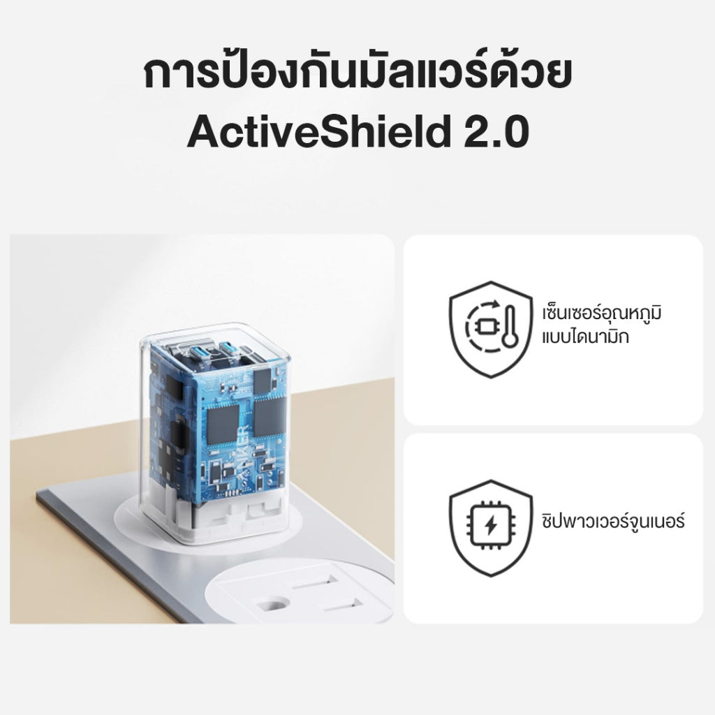Anker PowerPort III หัวชาร์จเร็ว PD 20W Cube Charger USB-C Power IQ 3.0 Fast Charge ขาปลั๊กพับเก็บได้ for iPhone 16