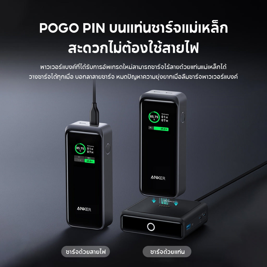Anker 723 Prime Power Bank 130W 200W 250W แบตสำรอง ชาร์จเร็วด้วยความจุขนาดใหญ่ สำหรับ Macbook/iPhone16 ถือขึ้นเครื่องได้