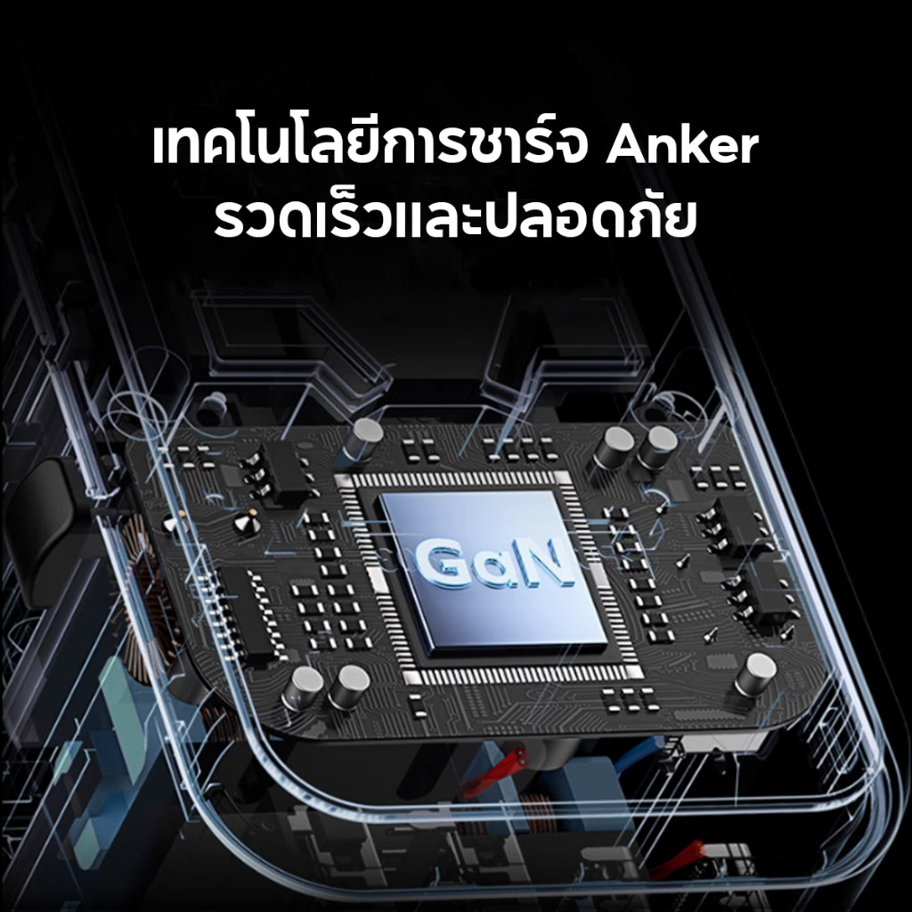 Anker Nano Travel Adapter 65W 4 in หัวแปลงปลั๊กไฟ มาพร้อม ช่อง 2 USB-C และ 1 USB-A ความปลอดภัยที่เหนือกว่า