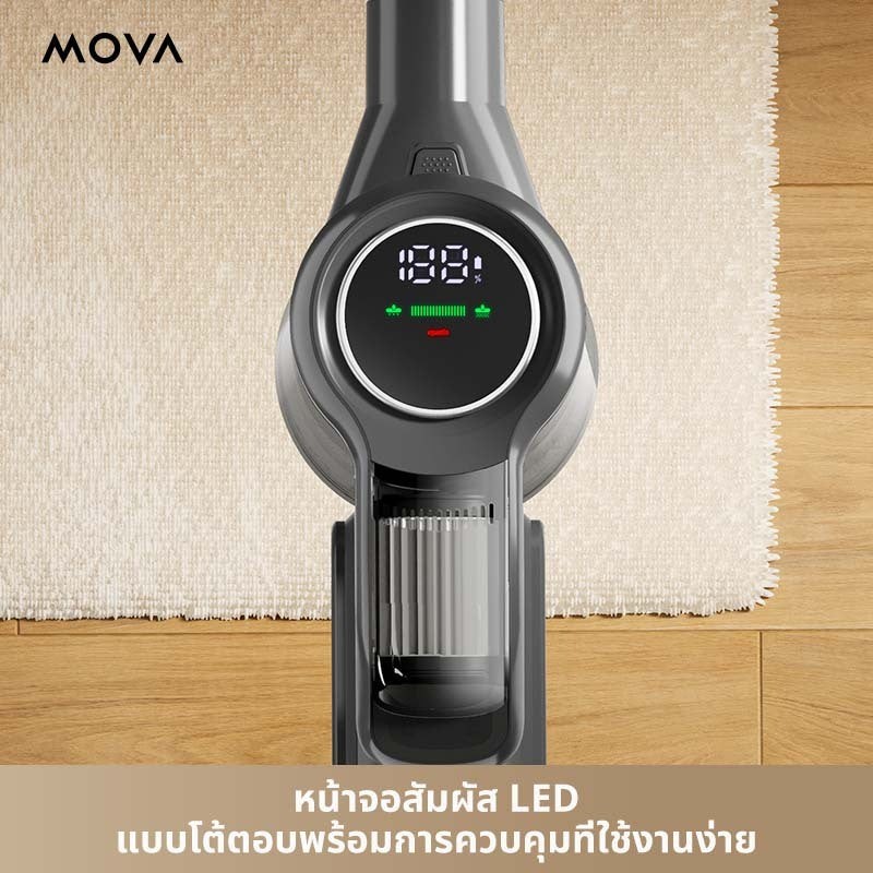 MOVA J30/S3 Detect Cordless Stick Vacuum เครื่องดูดฝุ่นไร้สาย | ท่อแบบพับได้ |ใช้แสงสีเขียวเห็นรอยฝุ่นได้มากขึ้น