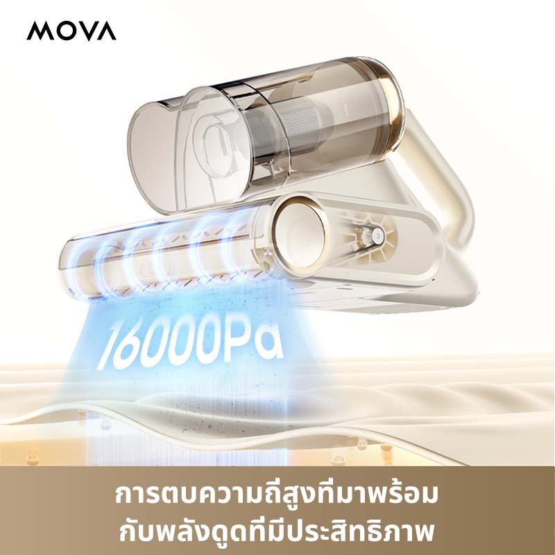 MOVA D20 Mite Remover เครื่องกําจัดไรฝุ่น | แรงดูด16000pa |อัตราการฆ่าเชื้อถึง 99.99%ด้วย LED UV