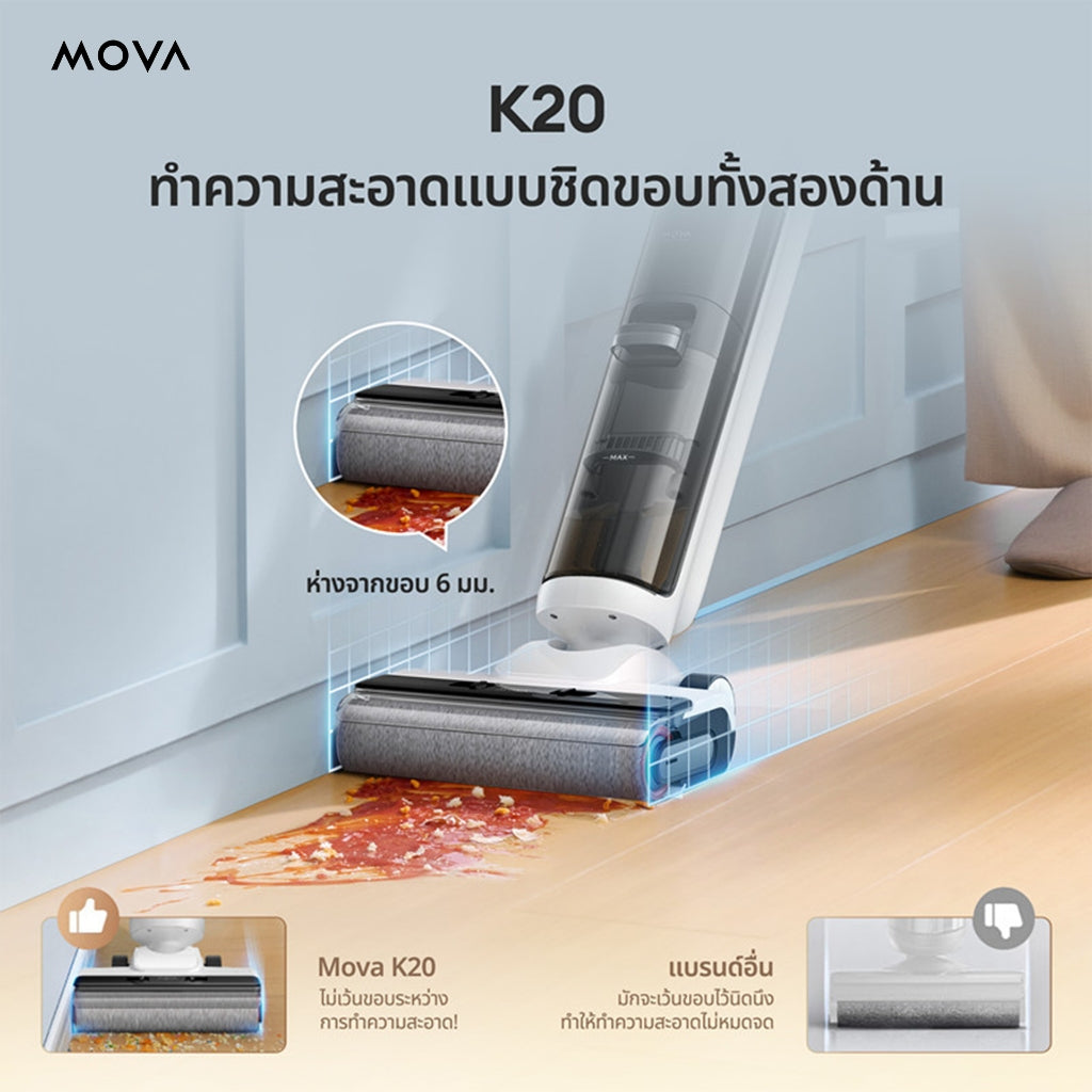 MOVA K20 Wet and Dry Vacuum เครื่องดูดฝุ่นถูพื้น เหมาะสำหรับทำความสะอาดทุกพื้น