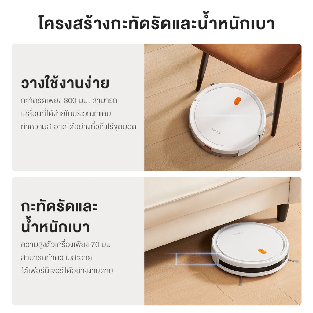 Xiaomi Mi Mijia Robot Vacuum E5 หุ่นยนต์กวาด เครื่องดูดฝุ่น แรงดูด 2000Pa ความจุ 2600mAh โหมดคู่ดูดฝุ่น/ถูพื้น