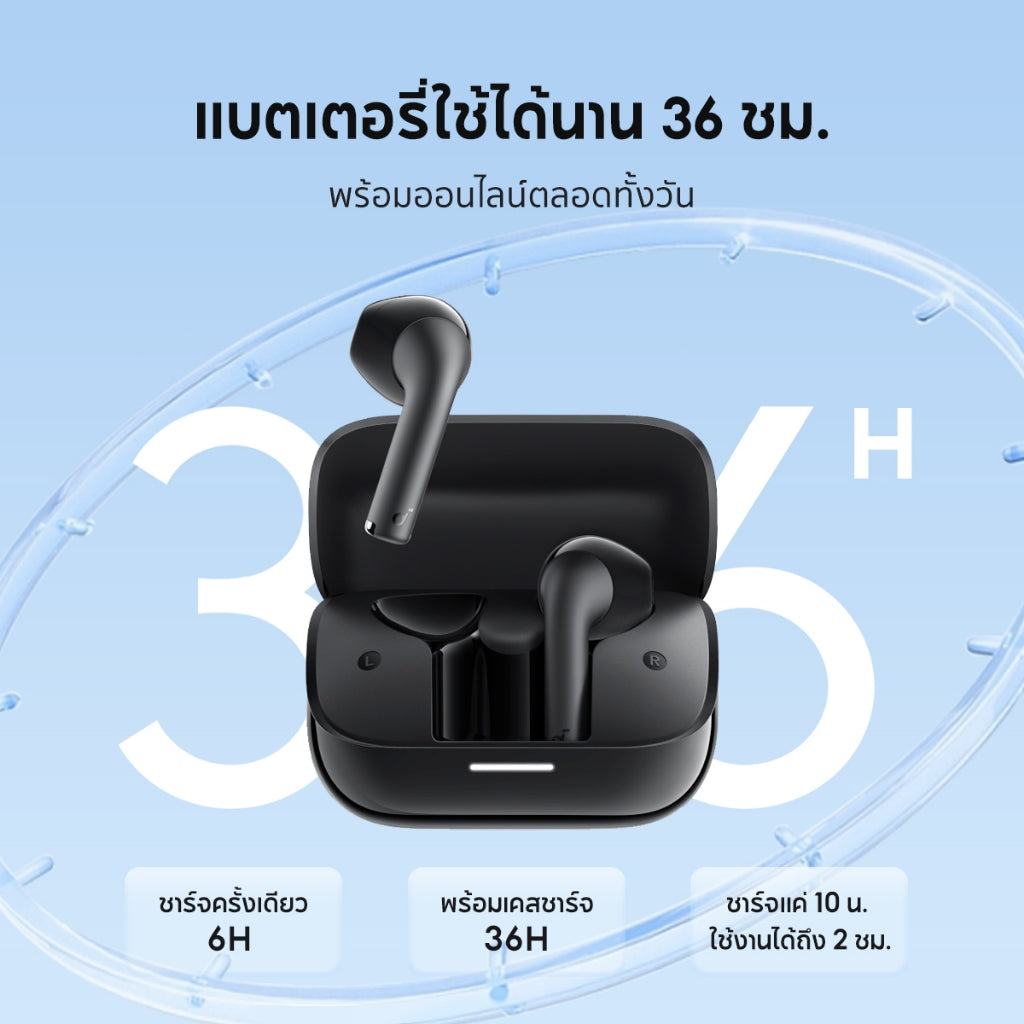 Soundcore K20i หูฟังบลูทูธ หูฟังไร้สาย Ai ตัดเสียงรบกวนขณะโทร โหมดเกม เล่นนานสูงสุด 36H ชาร์จเร็ว A3994
