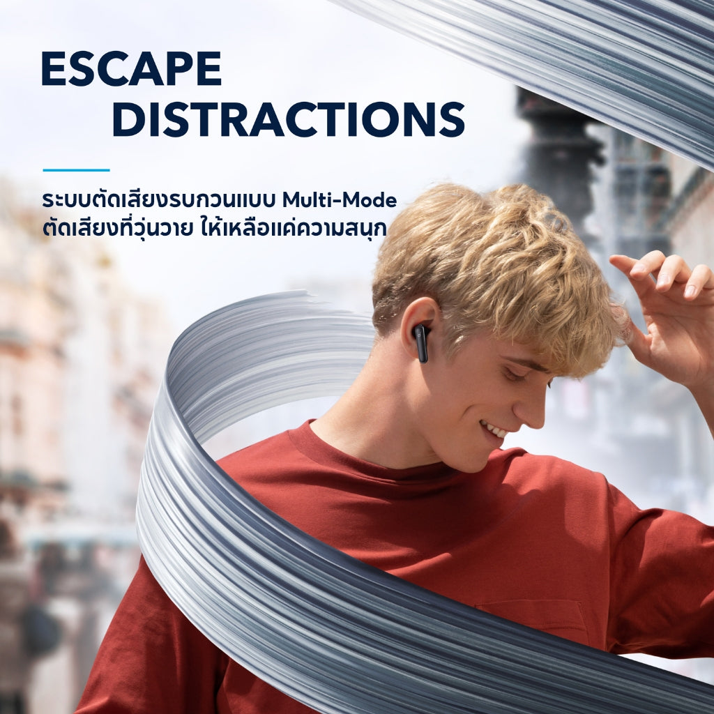 Soundcore by Anker Life P3 Wireless Bluetooth Earphone หูฟังบลูทูธ Noise Cancelling Earbuds,Bass Up, Game Mode 35H A3939