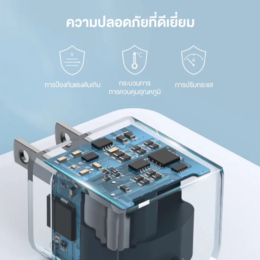 Anker PowerPort III หัวชาร์จเร็ว PD 20W Cube Charger USB-C Power IQ 3.0 Fast Charge ขาปลั๊กพับเก็บได้ for iPhone 16
