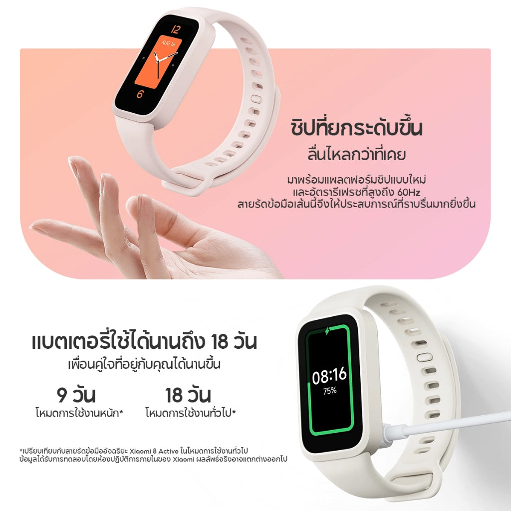 Xiaomi Mi Band 9 Active Smart Band9 นาฬิกาสมาร์ทวอทช์ จอแสดงผล 1.47" การวัดออกซิเจนในเลือด smart watch
