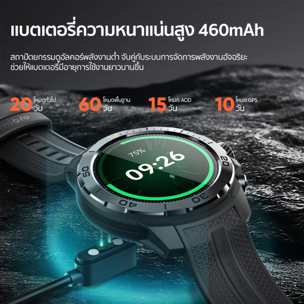 Mibro Watch GS Explorer สมาร์ทวอทช์ GPS ในตัว กันน้ำ 10ATM AMOLED 60Hzสว่าง1500Nit