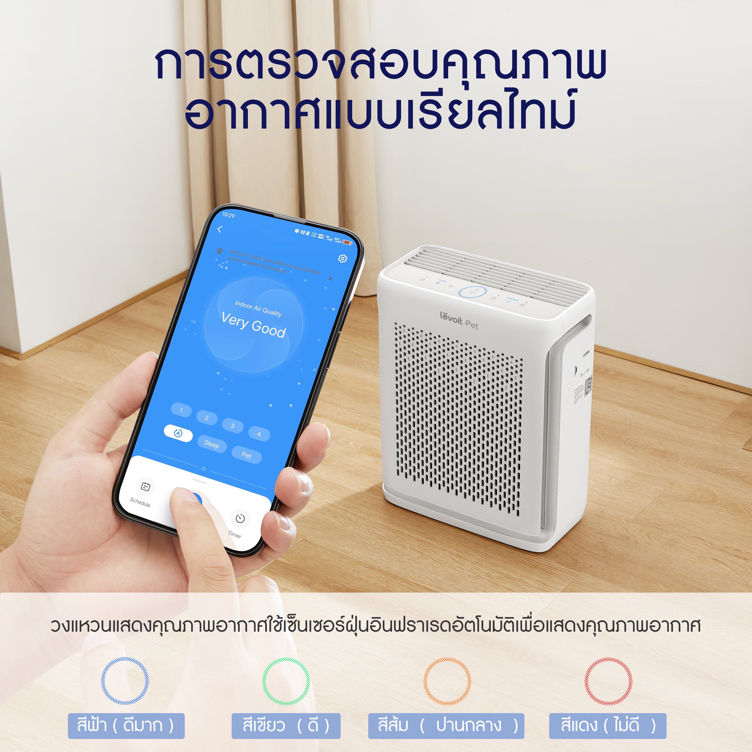 Levoit Vital 100S Pet Air Purifier PM2.5 เครื่องฟอกอากาศ levoit 100s สัตว์เลี้ยง ประกัน 2 ปี