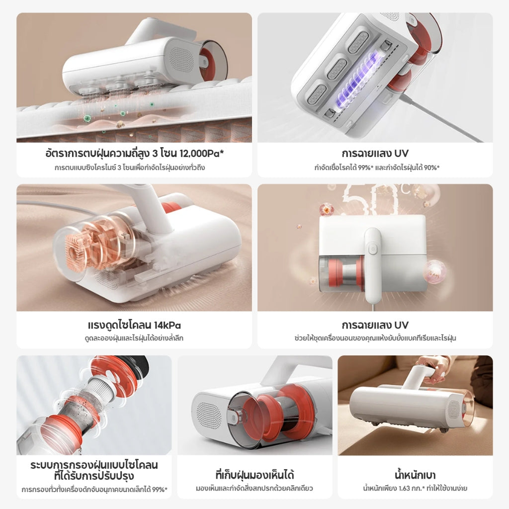 Xiaomi Mi Dust Mite Vacuum Cleaner 12KPa แรงดูด เครื่องดูดไรฝุ่น ลมร้อน 50℃