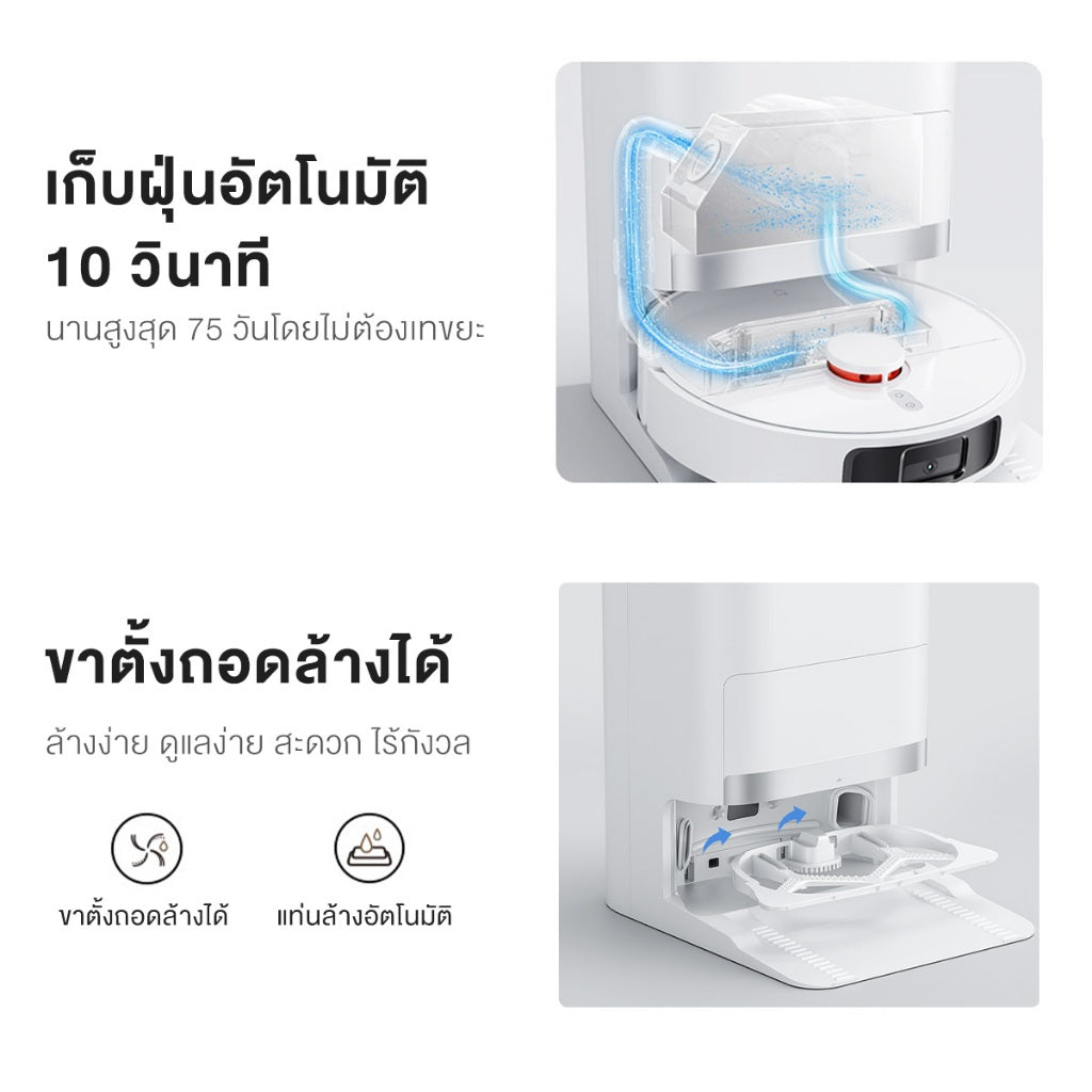 Xiaomi Robot Vacuum X20+ / X20 Pro / X20 Max การเก็บฝุ่นอัตโนมัติโดยไม่ต้องล้าง แรงดูด 6000Pa เลเซอร์นำทาง LDS