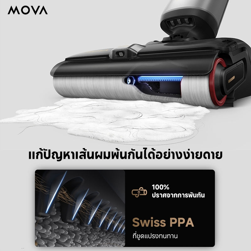 MOVA X4 Pro / K30 Wet and Dry Vacuum เครื่องดูดฝุ่นถูพื้น ราบพื้นได้ 180°อบแห้งอัจฉริยะ ล้างด้วยน้ำร้อน