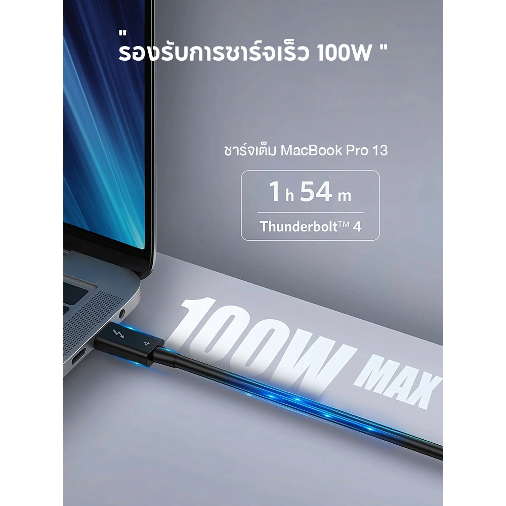 Anker USB-C to USB-C Thunderbolt 4.0 100W Cable สายชาร์จเร็ว รับส่งข้อมูลรวดเร็ว40Gbps เอาต์พุตคุณภาพสูง 8K for iPhone16