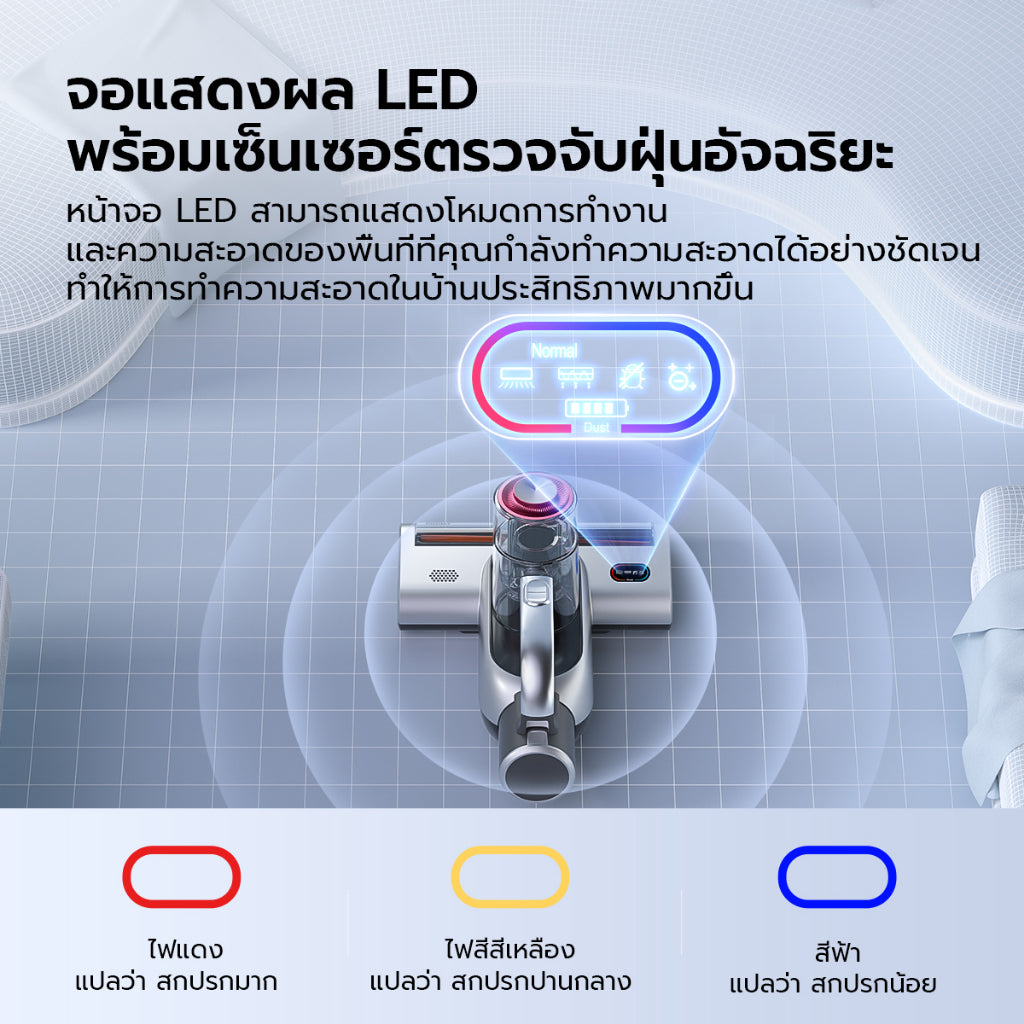 JIMMY BD7 Pro Wireless Dust Mites Vacuum Cleaner เครื่องดูดไรฝุ่นไร้สาย / เซ็นเซอร์ตรวจจับไรฝุ่นได้ / 4 โหมด
