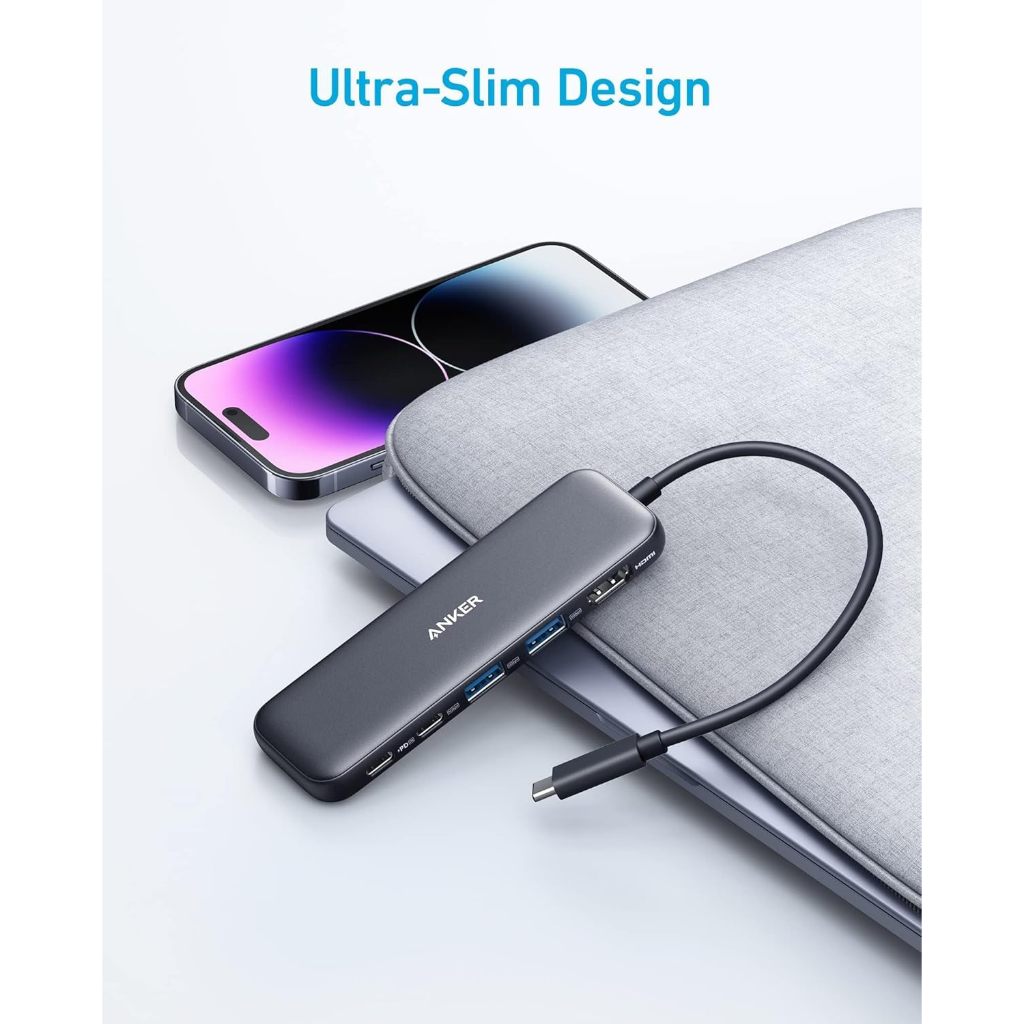 Anker 332 USB-C Hub (5-in-1, 4K HDMI) ฮับอะแดปเตอร์ USB ความเร็วสูง 5 พอร์ตฮับ USB 3.0 PD85W A8355
