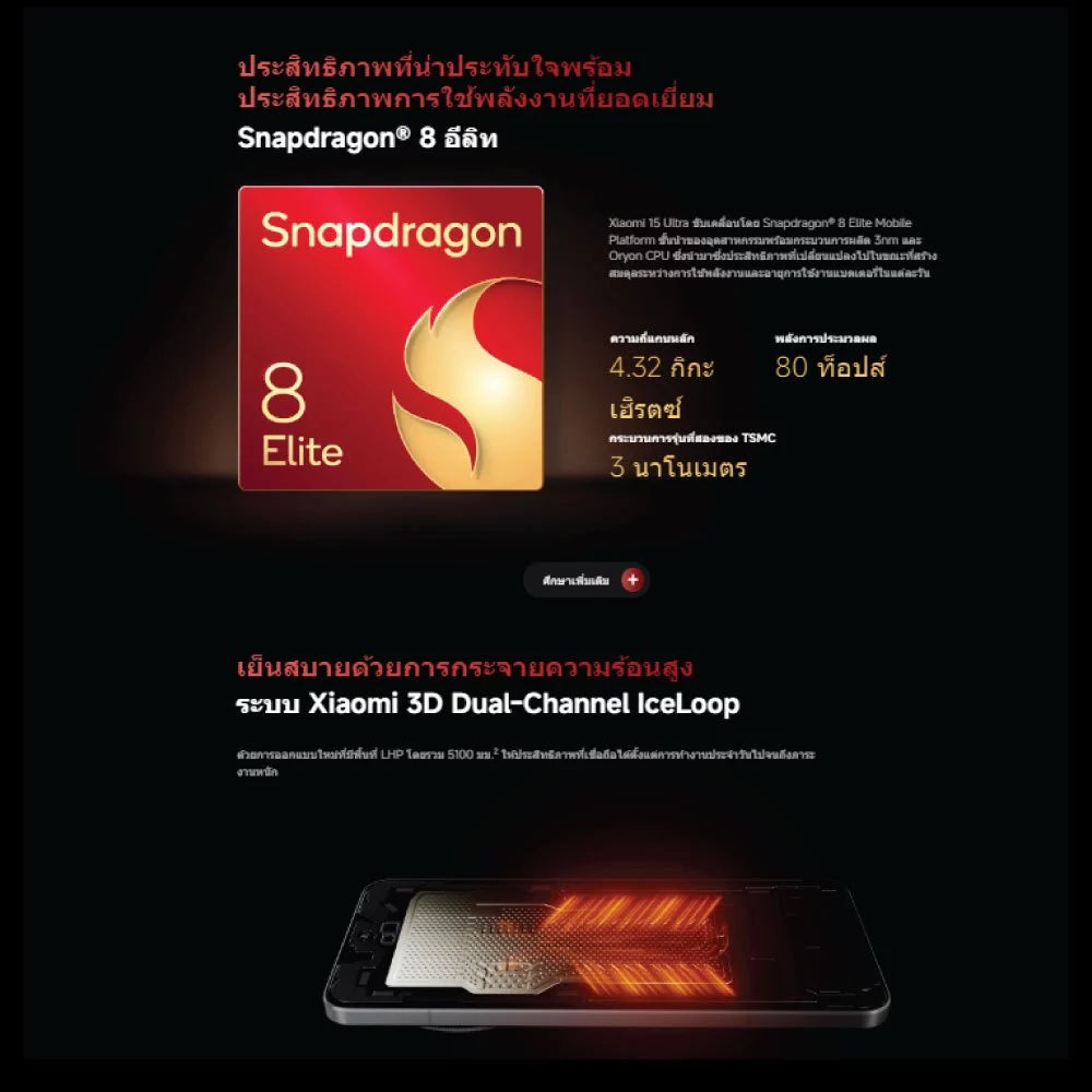 Xiaomi 15 Ultra โทรศัพท์มือถือ หน้าจอ 6.73" 1.5K 120Hz เลนส์หลัก Leica 1" เลนส์เทเลโฟโต้ 200MP napdragon 8 Elite