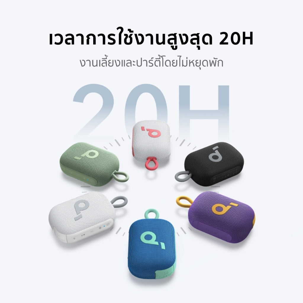 Soundcore Anker Select 4 Go Bluetooth Speaker ลําโพง บลูทูธ ซับวูฟเฟอร์ ลําโพงพกพา ตั้งค่า EQ IP67 กันน้ำ Up to 20H