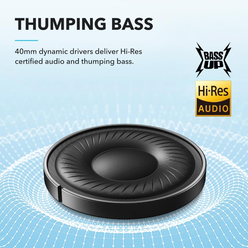 Soundcore Q20i หูฟังตัดเสียงรบกวน ไดรเวอร์ 40 มม. Hi-Res เมมโมรี่โฟม หูฟังบลูทูธ 5.0 รุ่นอัพเกรด Q20+ headphone A3004