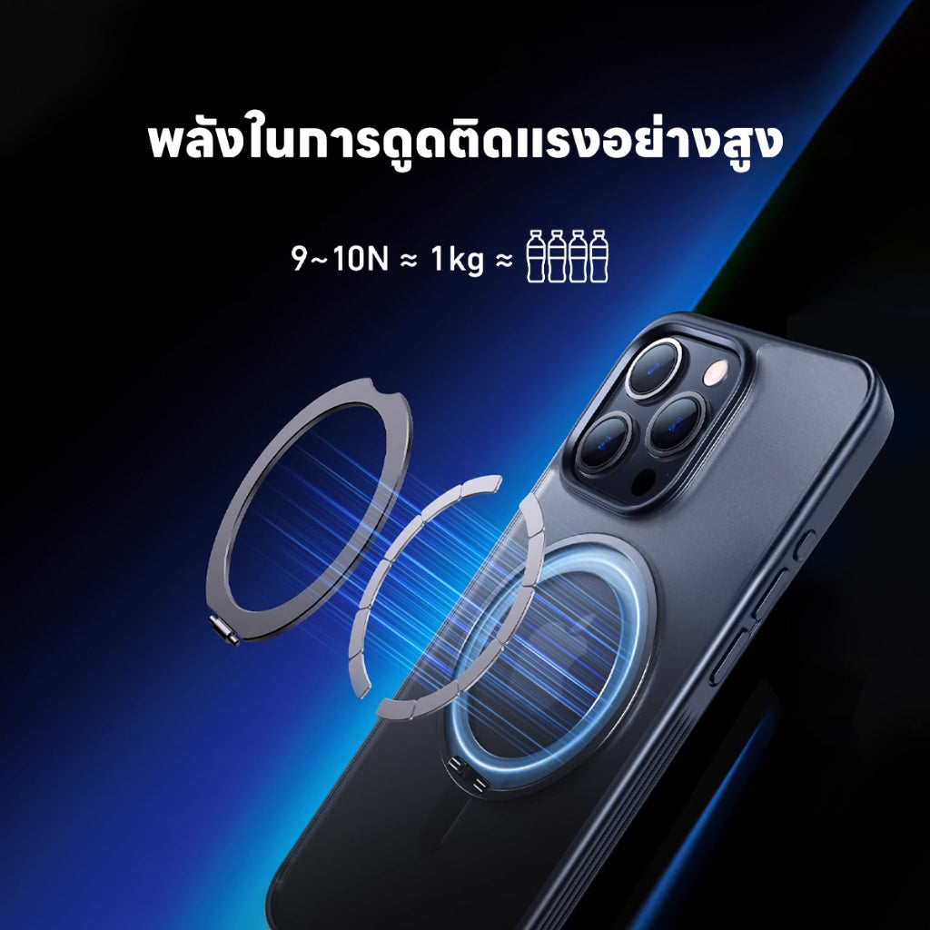 Anker Magnetic frosted mobile phone case เคสแม่เหล็ก ขาตั้งแบบหมุน 360° กันกระแทกแบบรอบด้าน สำหรับ iPhone 15 B90B7