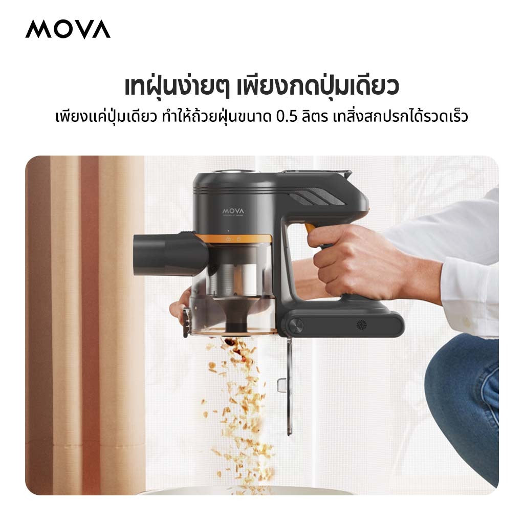 MOVA J20 Cordless Stick Vacuum เครื่องดูดฝุ่นไร้สาย | ใช้งานต่อเนื่อง 50 นาที | ไฟ LED |ระบบการกรอง 97%