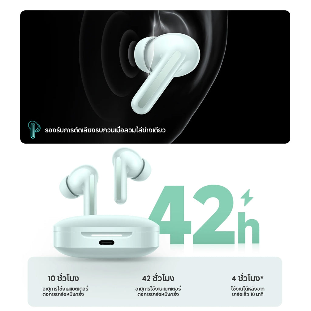 Xiaomi Redmi Buds 6 Wireless Bluetooth Earphone หูฟังบลูทูธไร้สาย ระบบเสียงพื้นที่อิสระ ลดเสียงรบกวนได้ลึก