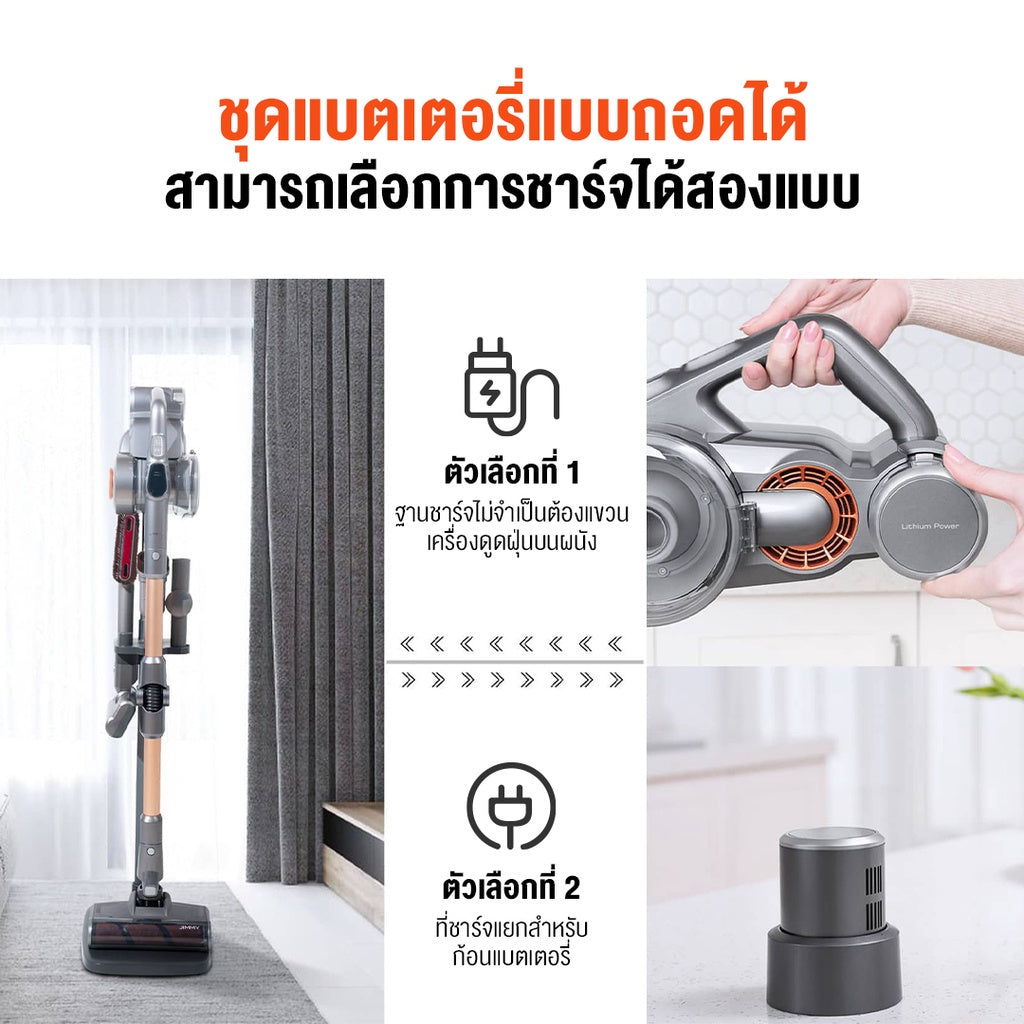 JIMMY H9 Pro Vacuum Cleaner แรงดูด 25Kpa เครื่องดูดฝุ่นไร้สาย หัวดูดเยอะ งอได้ด้วย