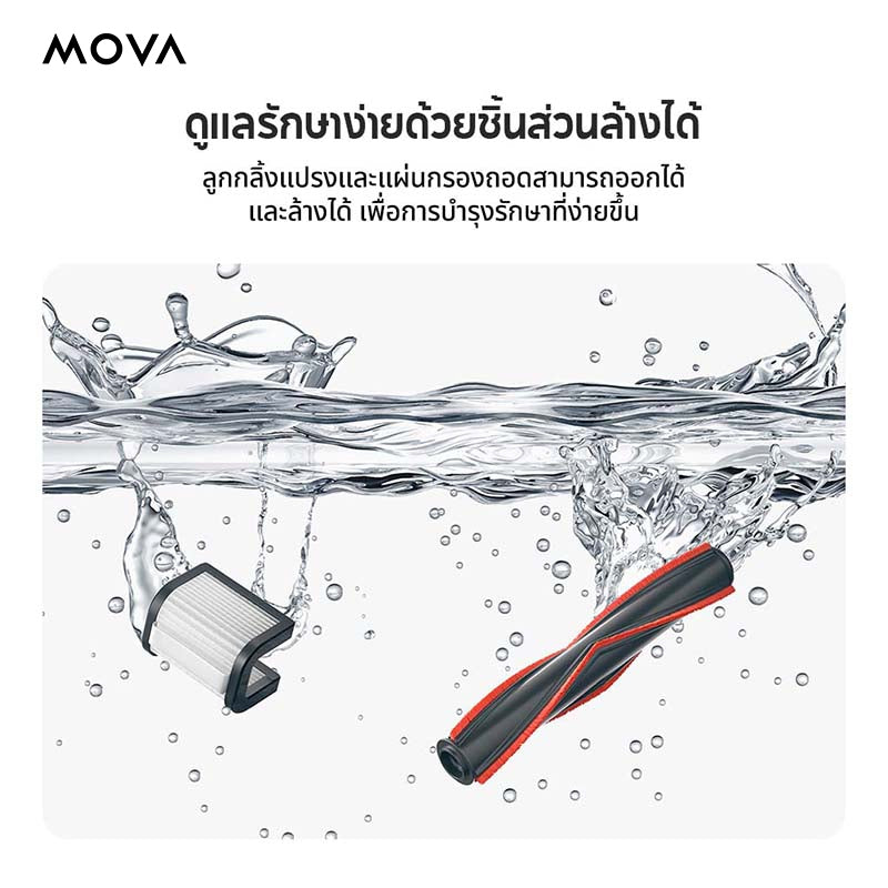 MOVA J30/S3 Detect Cordless Stick Vacuum เครื่องดูดฝุ่นไร้สาย | ท่อแบบพับได้ |ใช้แสงสีเขียวเห็นรอยฝุ่นได้มากขึ้น