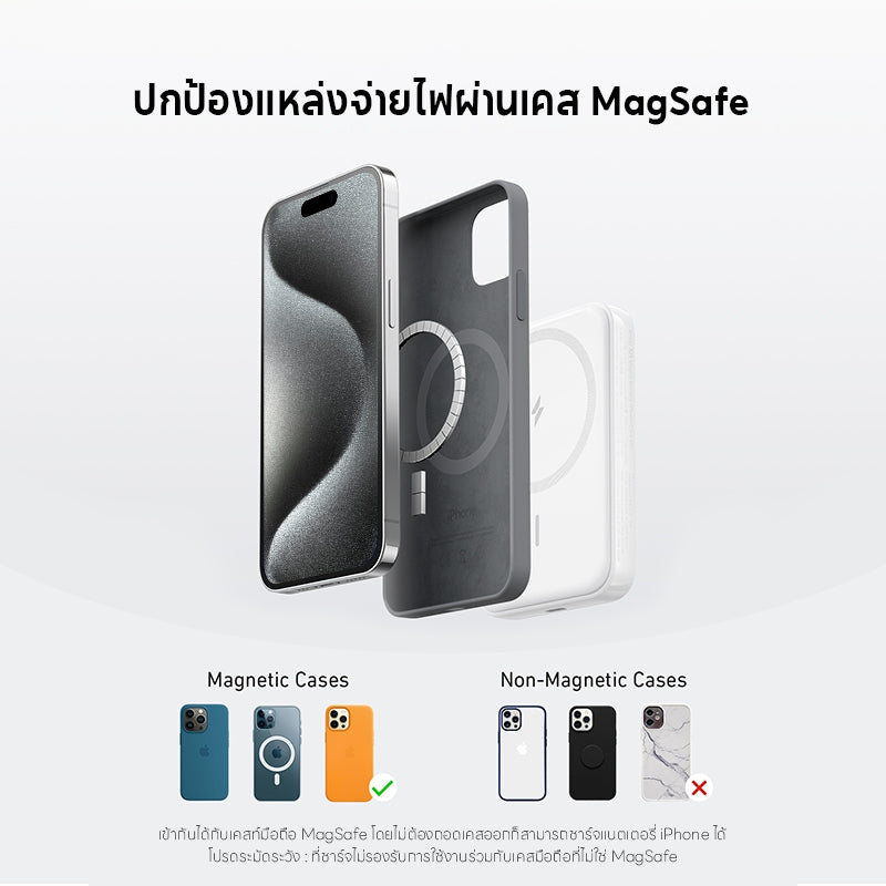 Anker 321 MagGo Battery แบตสำรองไร้สาย iPhone 16 ไร้สาย พาวเวอร์แบงค์ ชาร์จแม่เหล็ก 5,000mAh Power bank แบตสำรอง ชาร์จเ