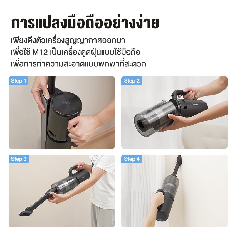 Dreame M12 เครื่องล้างพื้น 3in1 ดูดฝุ่น ไร้สาย ดูดน้ำ ขัดถู ถูพื้น ล้างพื้น ครบจบในเครื่องเดียว