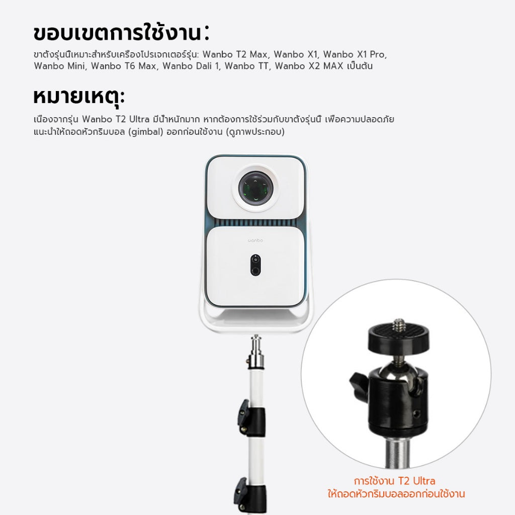 Wanbo Bracket Projector Stand ขาตั้งโปรเจคเตอร์ ขาตั้งสำหรับโปรเจคเตอร์แบบพกพา ปรับได้ 360 องศา
