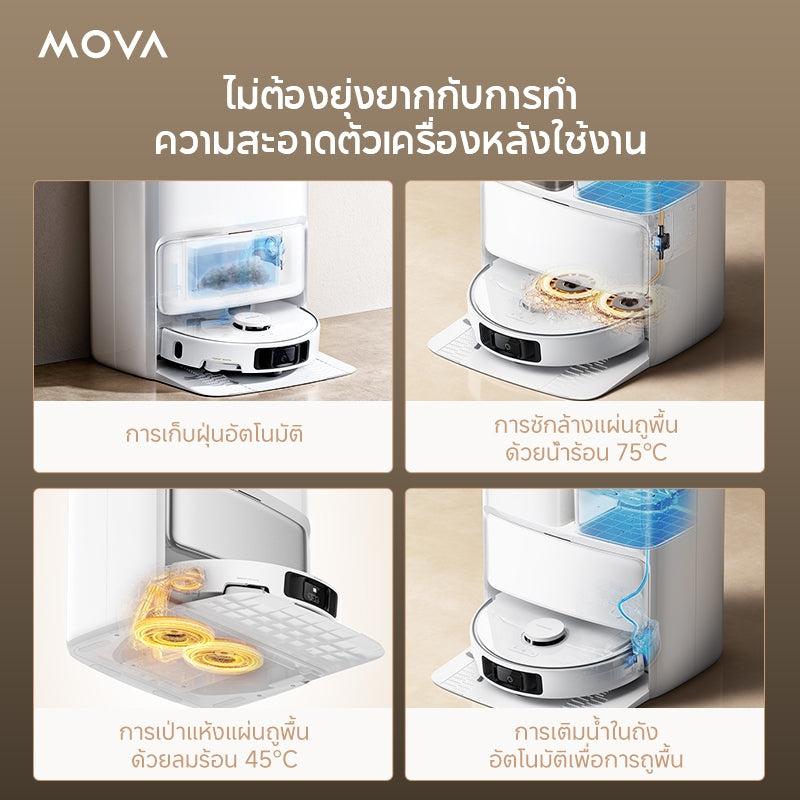 MOVA P50 Ultra / E30 Ultra Robot Vacuum Mop หุ่นยนต์ดูดฝุ่นและล้างพื้น ดูดแรง ทำความสะอาดอัตโนมัติ