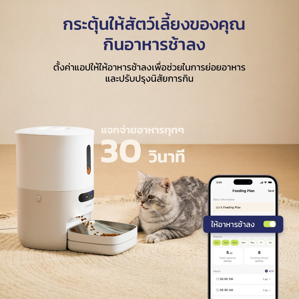 Levoit Pawsync Smart pet feeder 3.6L เครื่องให้อาหารสัตว์เลี้ยงอัตโนมัติ ฉลาด APP สามารถเรียกสัตว์เลี้ยงได้