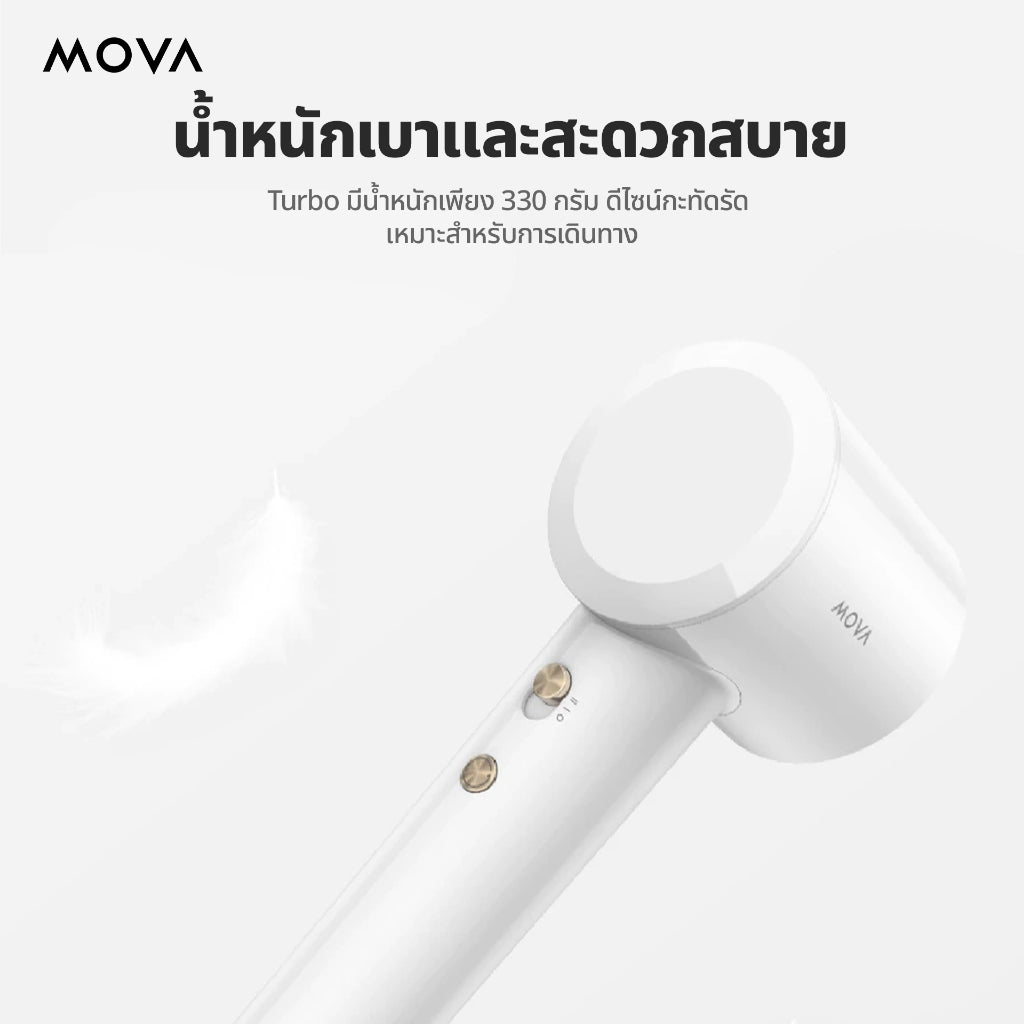 MOVA Turbo High-Speed Hair Dryer ไดร์เป่าผม|110,000 RPM | เป่าผมแห้งเร็วใน 40 วินาที | ไอออนลบ 200 ล้านตัว