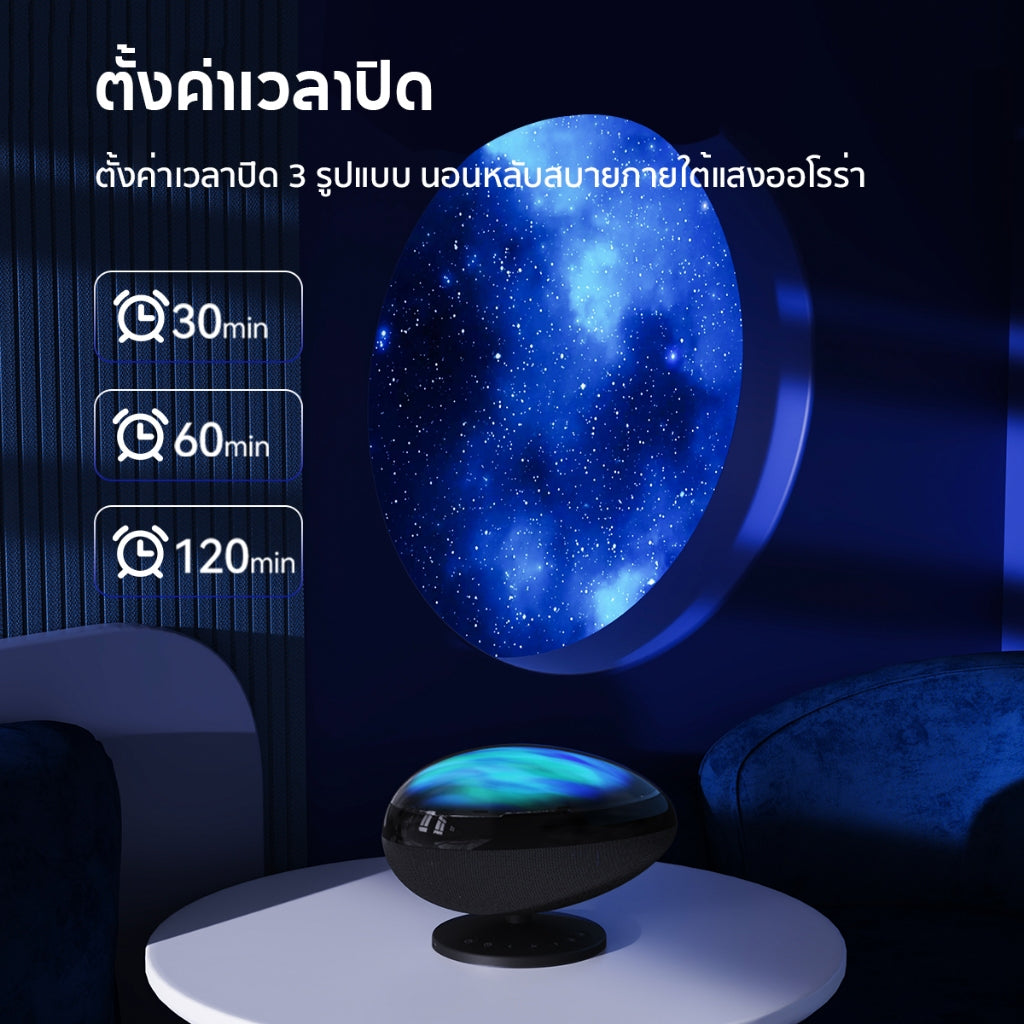 Wanbo EVA Galaxy Light โคมไฟโปรเจคเตอร์ โคมไฟดาว ไฟตกแต่งห้อง ลำโพง 3W Bluetooth 5.0 White Noise ช่วยการนอนหลับ