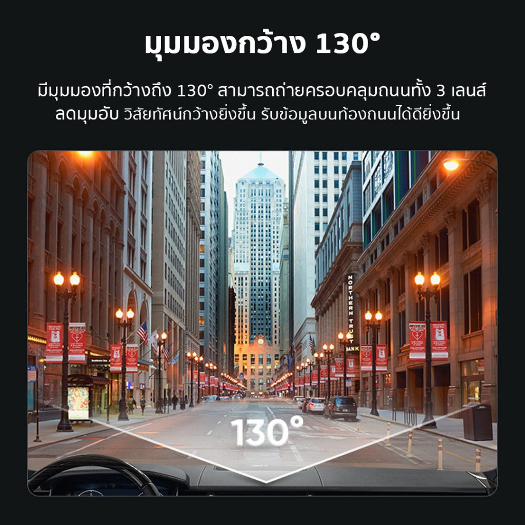 กล้องติดรถยนต์อัฉริยะ Dash Cam A200 1080P HDR+กล้องหลัง พอร์ต Type-C