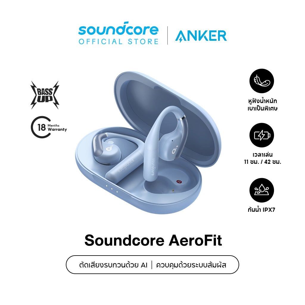 Anker Soundcore V30i หูฟังบลูทูธไร้สาย เสียงเบสหนัก กันน้ำ สําหรับเล่นกีฬา ปั่นจักรยาน A3871/A3872/A3873