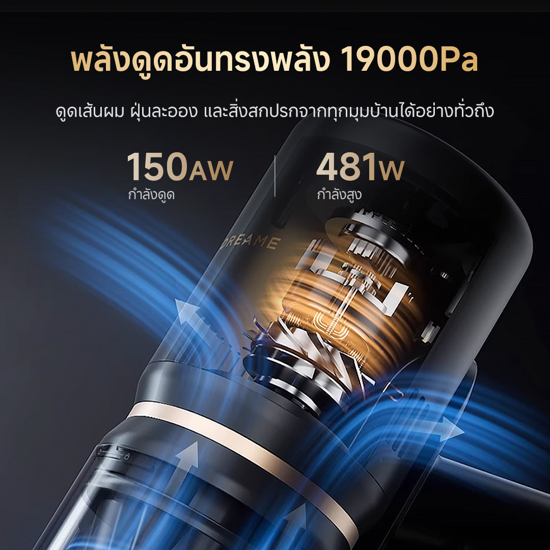 Dreame Z10S Station Cordless Stick Vacuum เครื่องดูดฝุ่นไร้สาย เทคโนโลยีจับฝุ่นด้วยแสงสีเขียว แรงดูด 19KPa